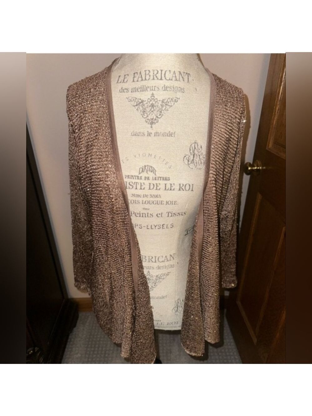 Belldini Metallic Brown Cardigan PTP 20